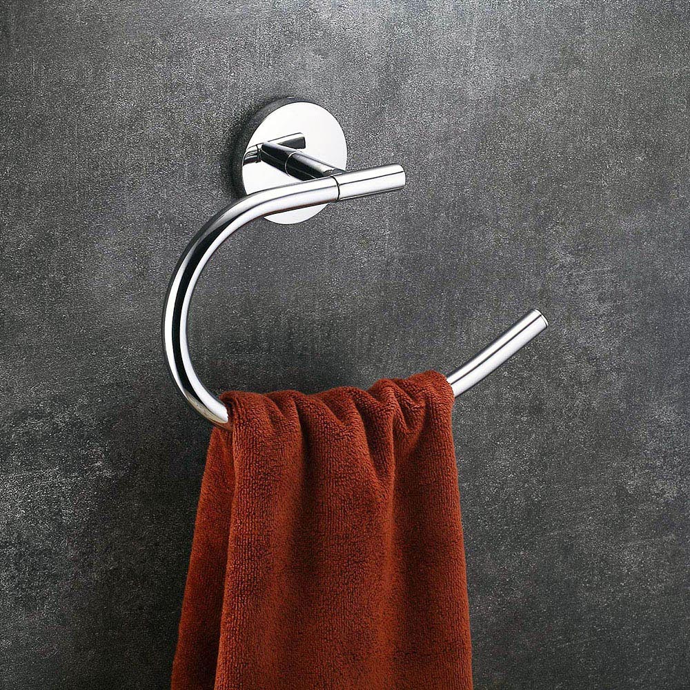 Toallero de anilla MEDINA de 22 cm CROMO brillo