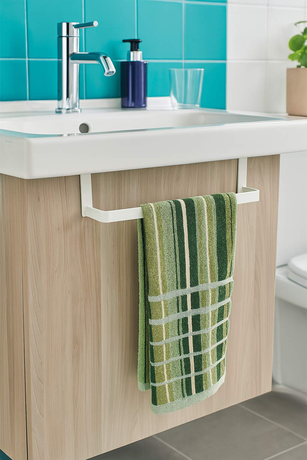 Toallero sin taladros de 36 cm BLANCO mate - Imagen 4