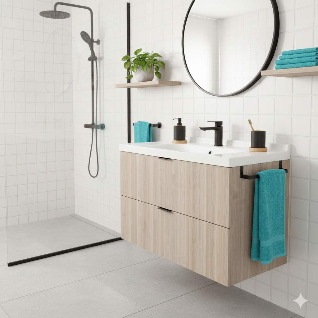 Toallero sin taladros de 29 cm NEGRO mate - Imagen 6