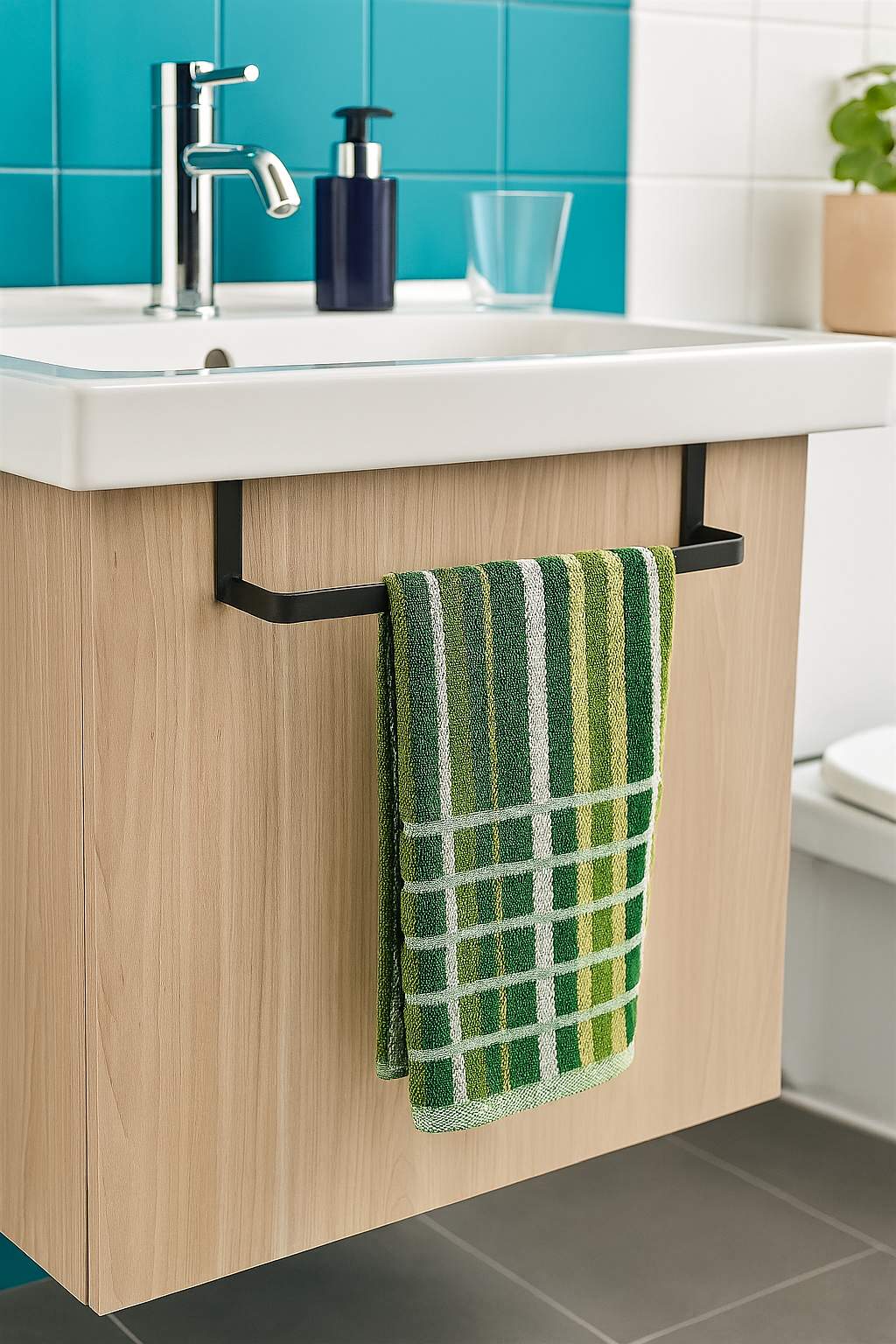 Toallero sin taladros de 29 cm NEGRO mate - Imagen 7