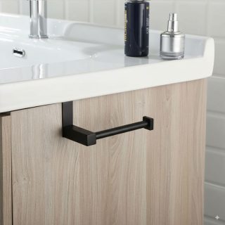 Portarrollos sin taladros de 20 NEGRO mate