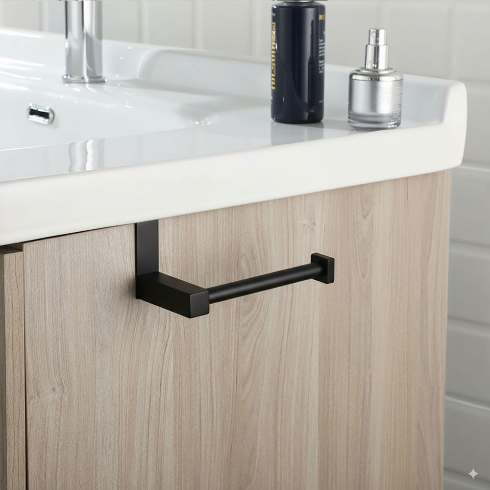 Portarrollos sin taladros de 20 NEGRO mate