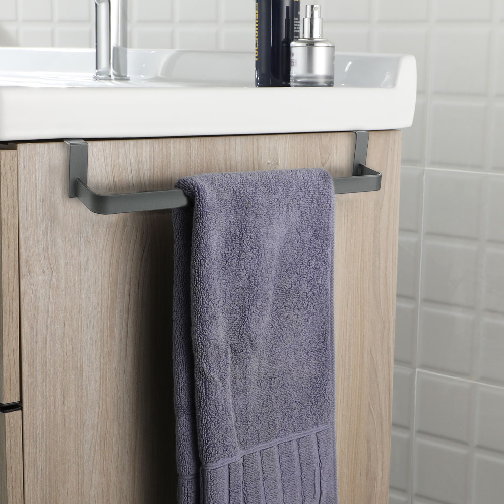 Toallero sin taladros de 36 cm antracita mate - Imagen 3