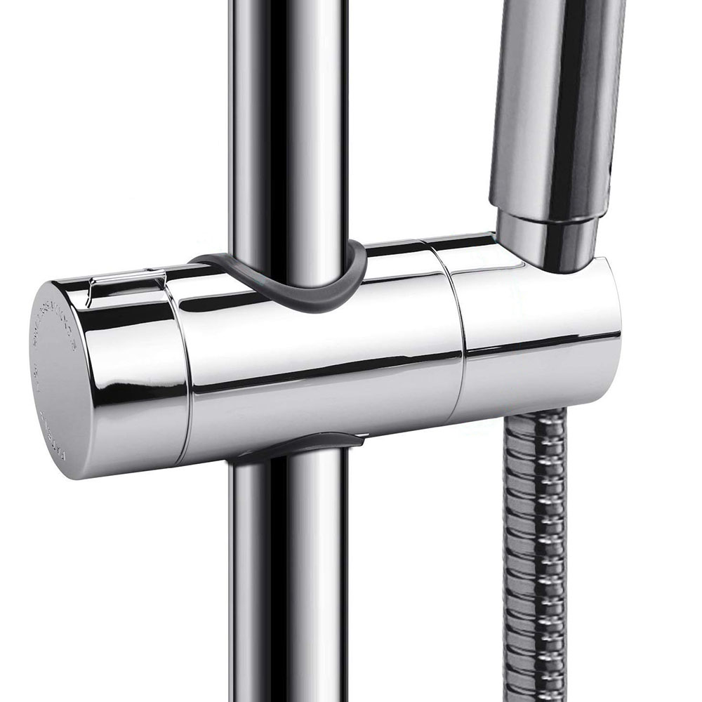 Soporte para barra de ducha ARAGONES redondo CROMO brillo fabricado en ABS - Imagen 3