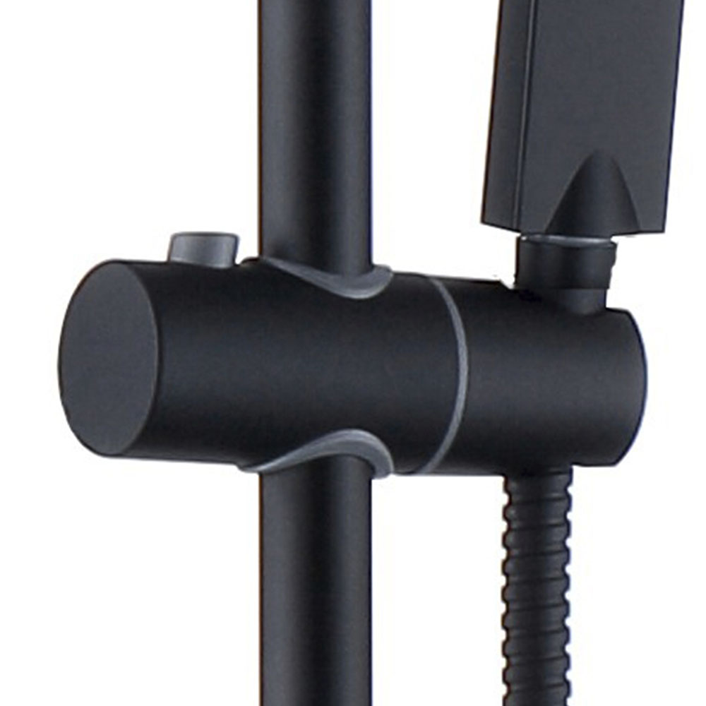 Soporte para barra de ducha redondo NEGRO mate fabricado en ABS