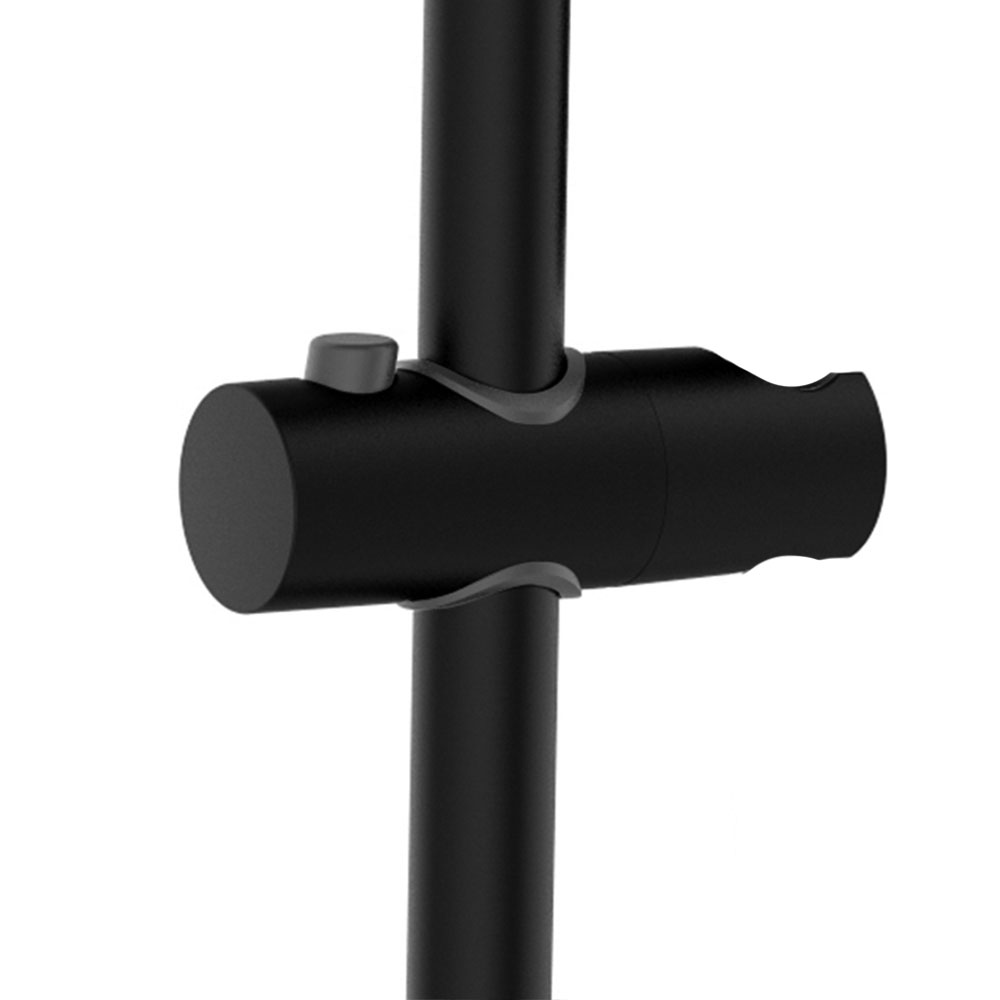 Soporte para barra de ducha redondo NEGRO mate fabricado en ABS - Imagen 2