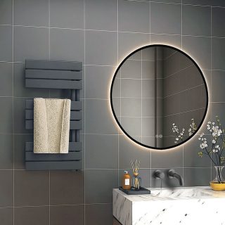 Espejo Led MOON 20W REDONDO PEFIL NEGRO de 80 cm espejo 6000K