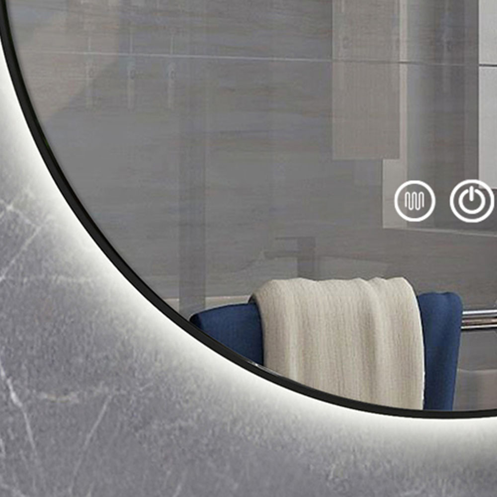 Espejo Led MOON 20W REDONDO PEFIL NEGRO de 80 cm espejo 6000K - Imagen 3