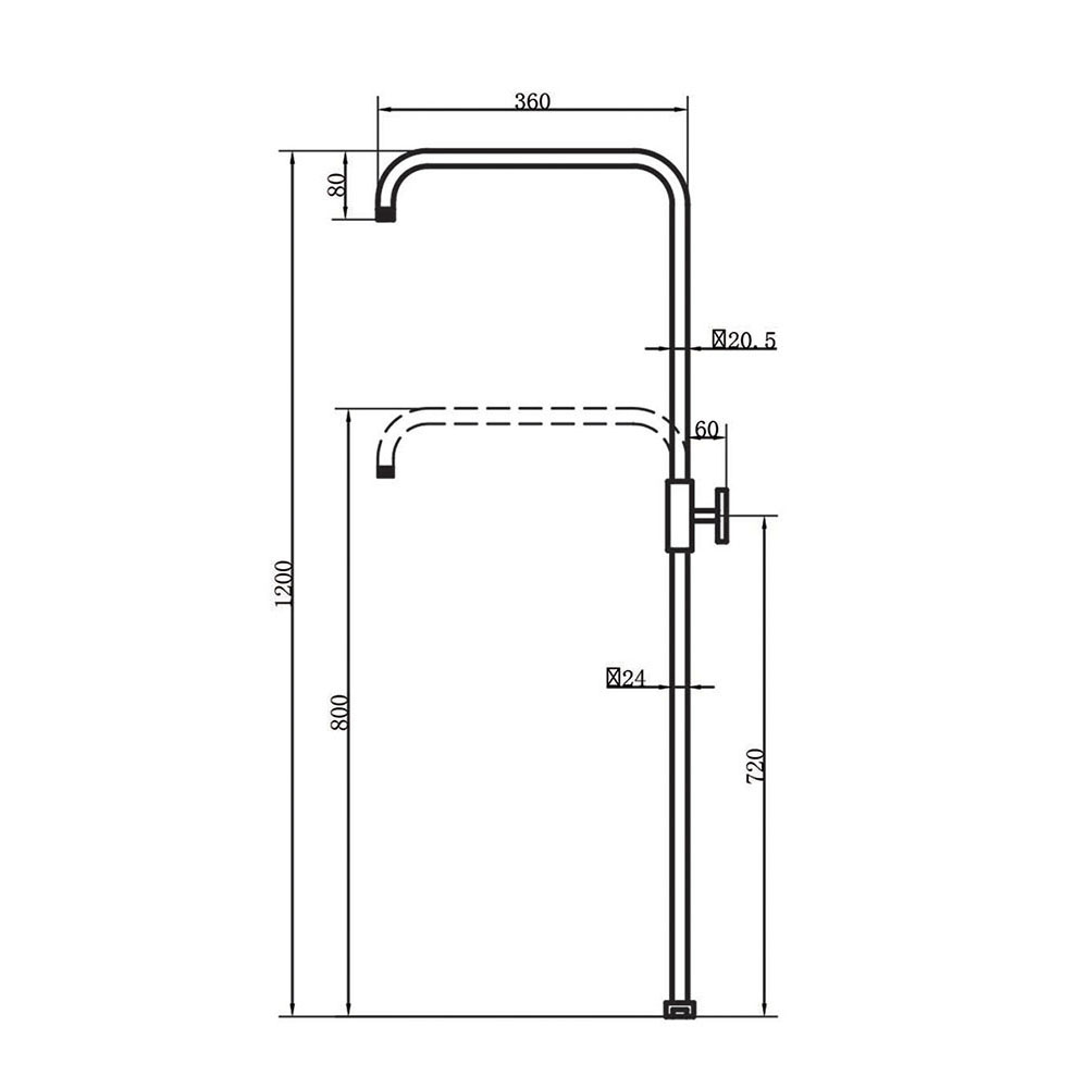 Pack columna y portagel termostático cuadrada NEGRO mate - Imagen 7
