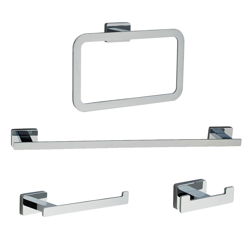 Pack 4 accesorios de baño SERRANO CROMO brillo