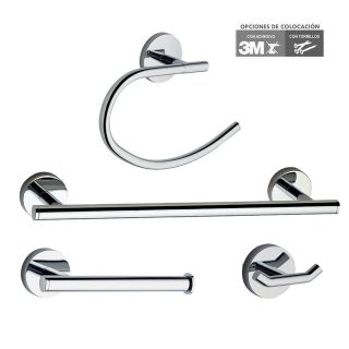 Pack 4 accesorios de baño MEDINA CROMO brillo