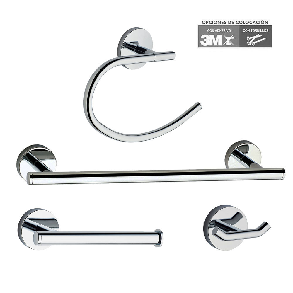 Pack 4 accesorios de baño MEDINA CROMO brillo - Imagen 2