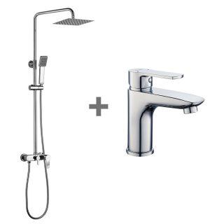 Pack columna y grifo monomando NADAL CROMO brillo