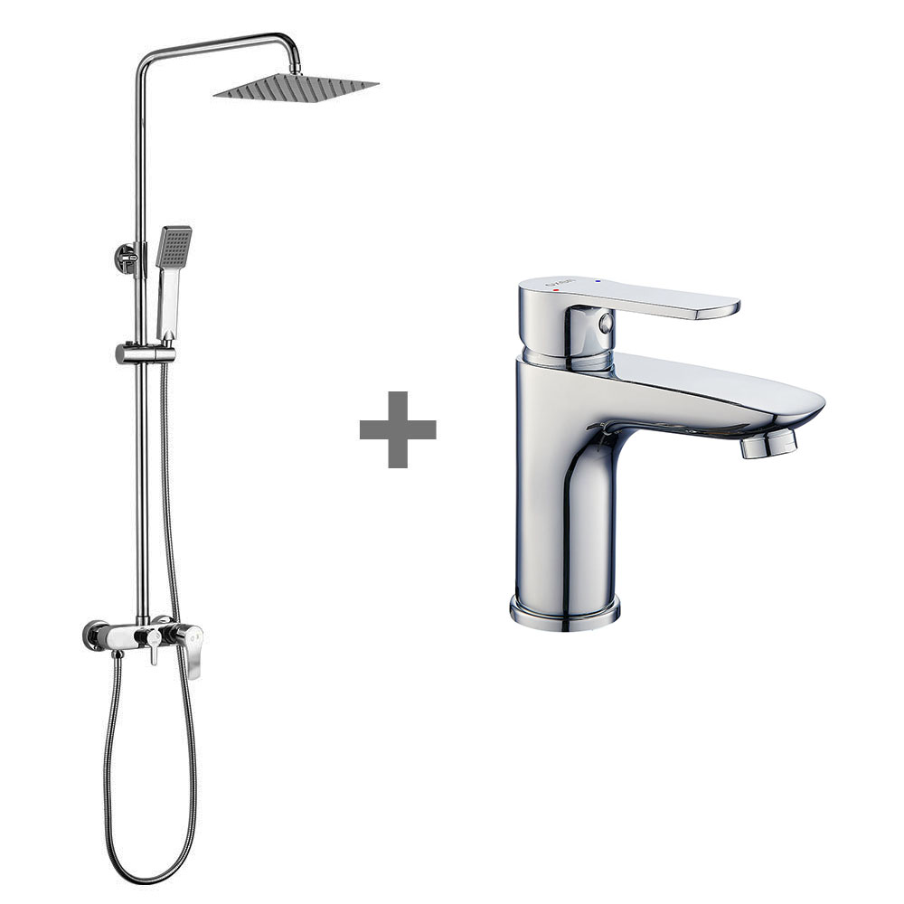 Pack columna y grifo monomando NADAL CROMO brillo