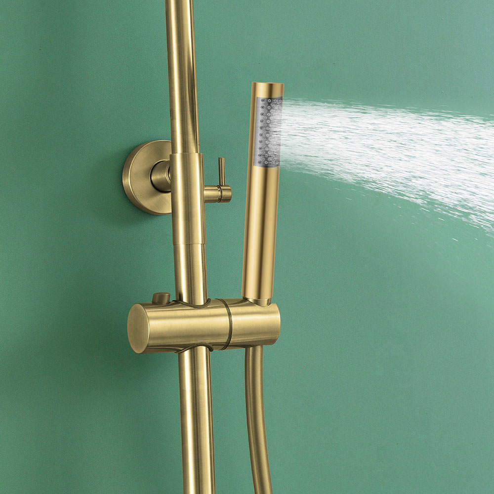 Pack columna y grifo Lavabo monomando ORO oro cepillado - Imagen 7