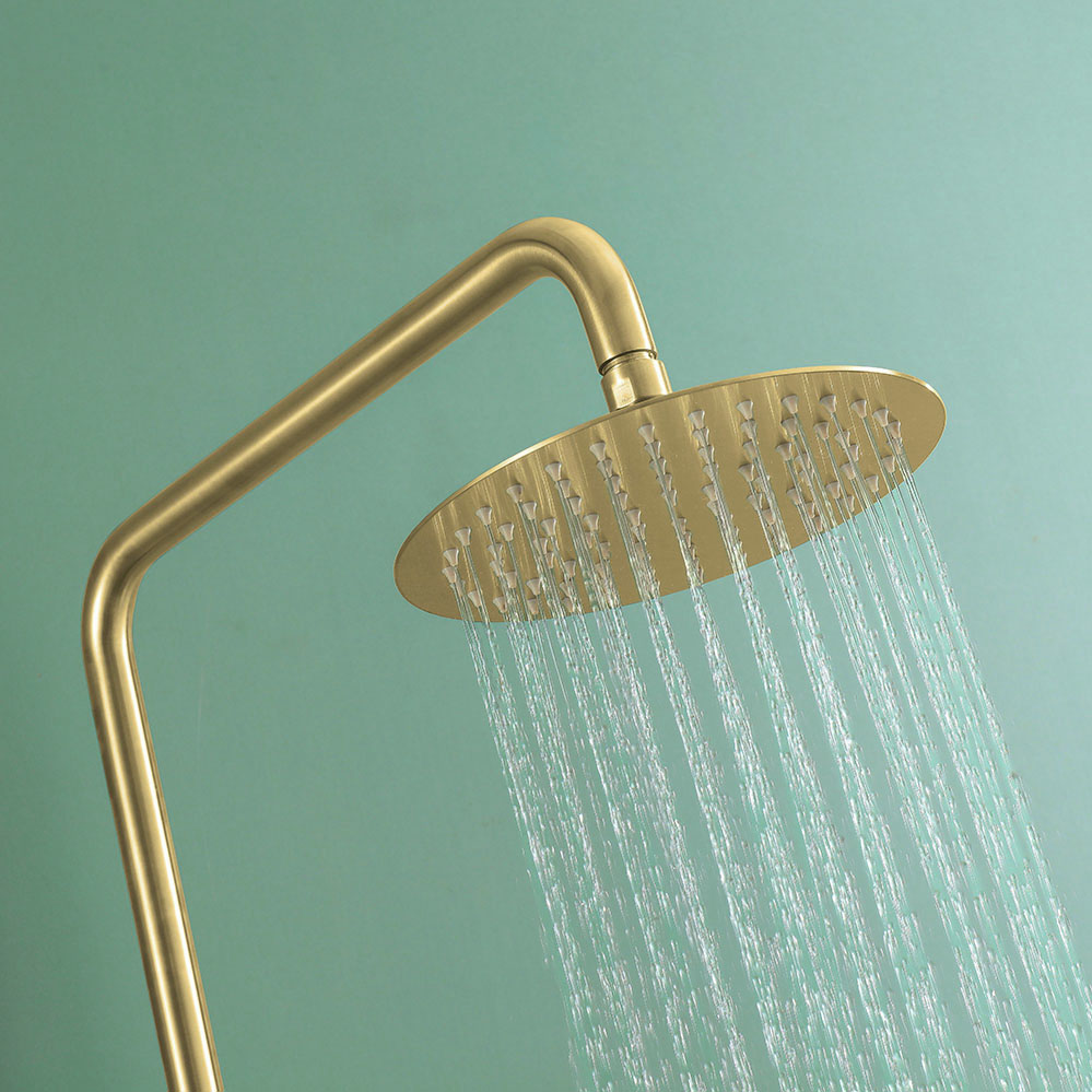 Pack columna y grifo Lavabo monomando ORO oro cepillado - Imagen 8